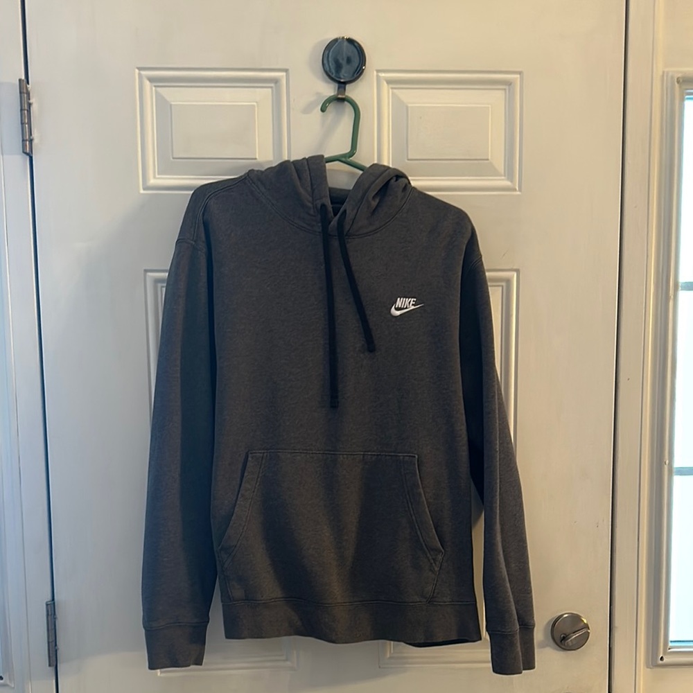 Nike Gray Pullover Hoodie with Logo